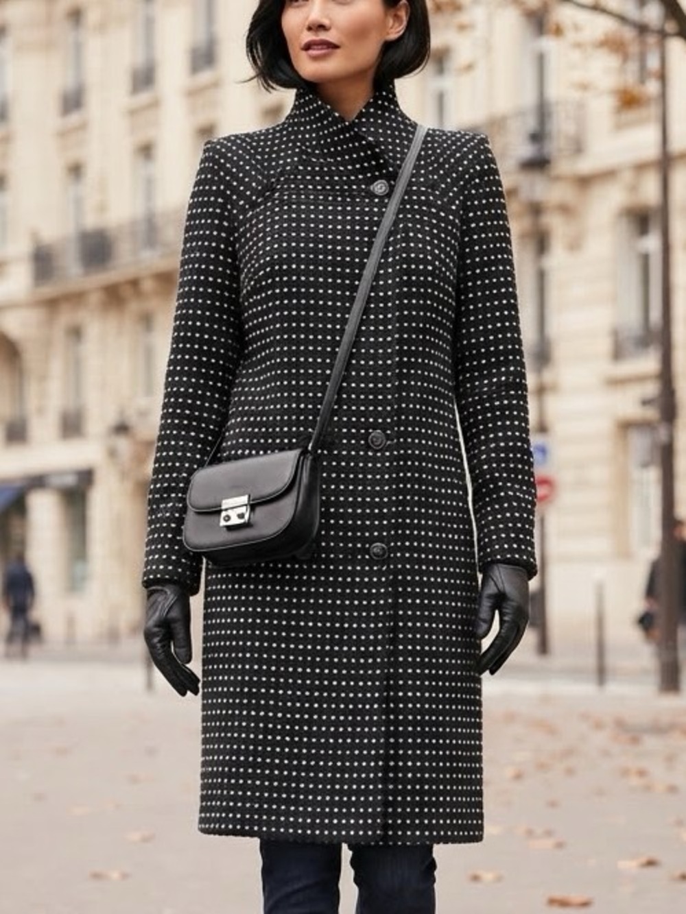 Gorgeous Vintage Wool Stand Collar Tailored Coat